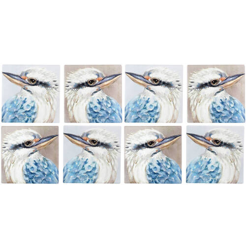 8pc LVD Ceramic Coaster Set Square 9.5x9.5cm - Kookaburra