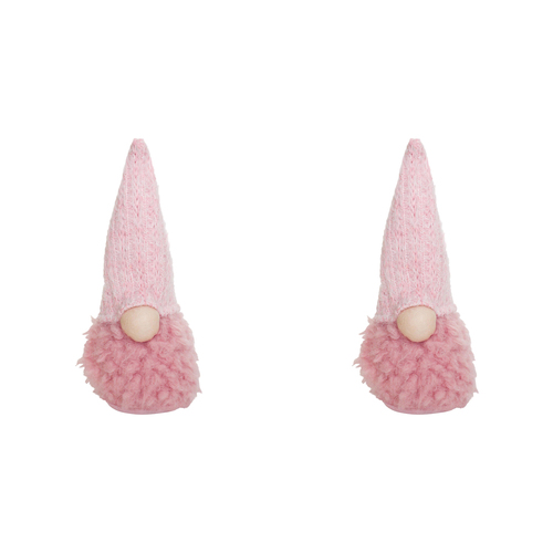 2PK LVD 10x28cm Polyester Fluffy Andie Gnome Home Decor - Pink