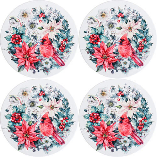 4PK LVD Trivet Red Robin Decorative Tableware/Serveware Home Kitchen