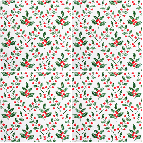 4PK LVD 20x20cm Ceramic Christmas Holly Trivet Home/Kitchen Decor