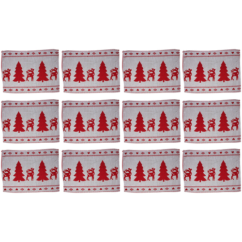 12PK LVD Placemat Christmas Row Decorative Tableware/Serveware