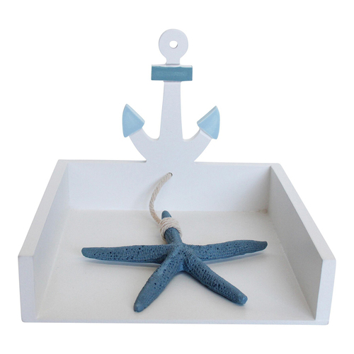 LVD MDF 18cm Table Napkin Holder Square Organiser - Anchor