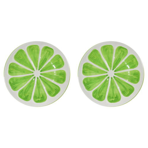 2PK LVD Lime Zest Ceramic 20cm Plate Snack Dessert Serving Dish