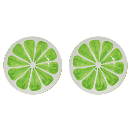 2PK LVD Lime Zest Ceramic 20cm Plate Snack Dessert Serving Dish