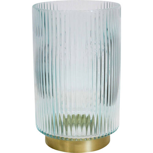 LVD Glass Vase Ribb Small Sea Salt Home Decor 12x20cm - Blue