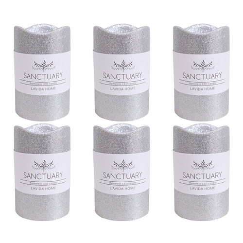 6PK LVD Flameless Candle Large Champagne Decorative Home/Lounge Decor