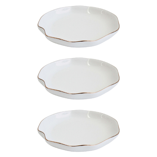 3PK LVD Artisan Shoreline Ceramic 12x12cm Trinket Plate/Decorative Dish Round