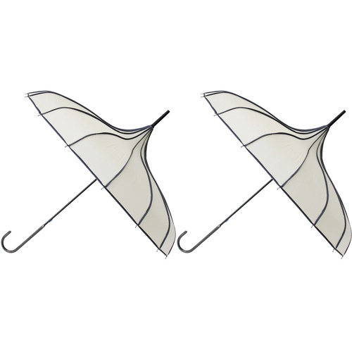 2PK LVD Pointe Cream Durable On The Go Portable Umbrella