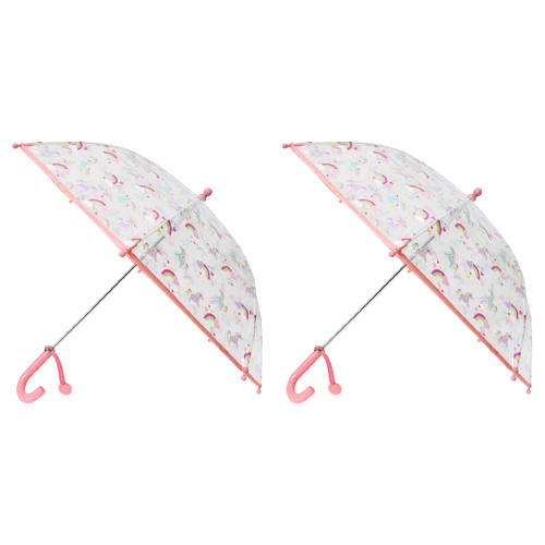2PK LVD Kids Rainbow Unicorns Umbrella w/ Tag Sun/Rain Shade 77cm
