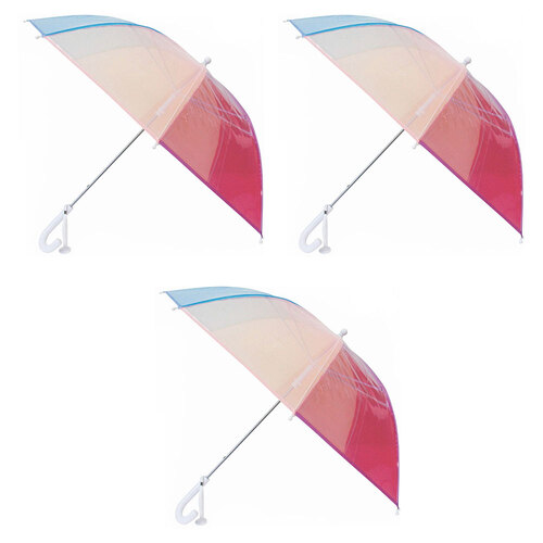 3PK LVD Mix Pastel Clear Kids/Children Umbrella w/ Tag 84cm - Assorted 