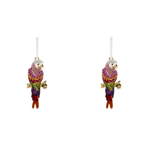 2PK LVD Metal/Ribbon 9.5cm Sunset Parrot Ornament Hanging Charm