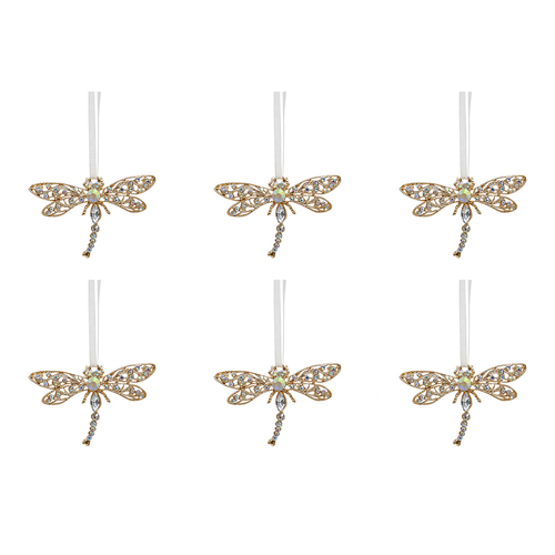 6PK LVD Ornament Elegant Dragonfly Decorative Sculpture Home/Lounge Decor