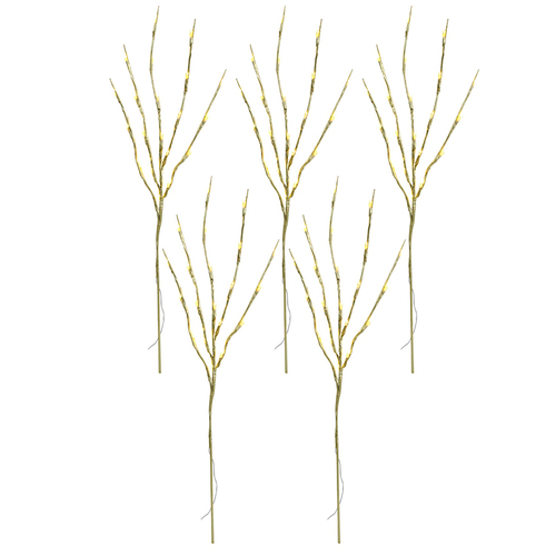 5PK LVD Light Up LED Branch Gold Decorative Lighting Home Decor 70cm Gold