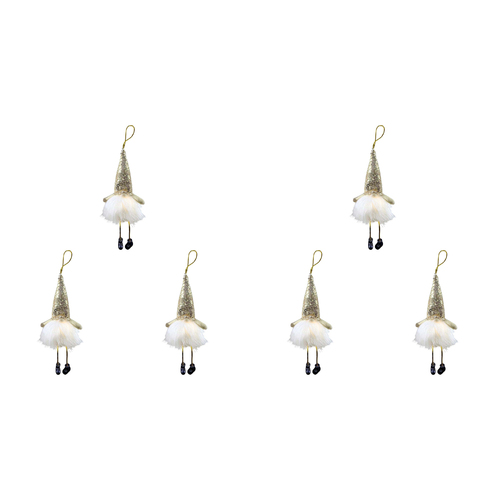 6PK LVD Polyester LED Champagne Gnome Home/Living Room Christmas Decor 10x30cm