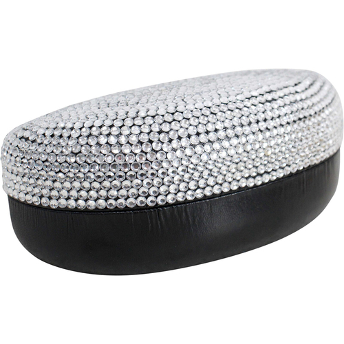 LVD Plastic/Card 16.5cm Sunglasses Case Storage Oval - Silver Bling