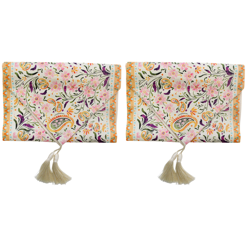 2PK LVD Polyester Exotic Sari Table Runner Home/Kitchen X-mas Decor 33x180cm
