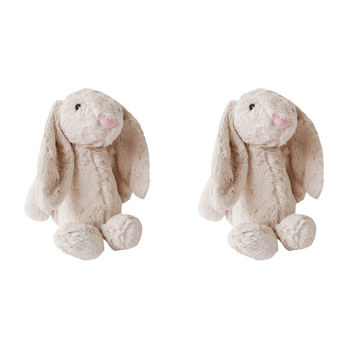 2x LVD Polyester Plush Bunny Beige Home/Nursery Decor Child/Baby 0+ 27cm SML