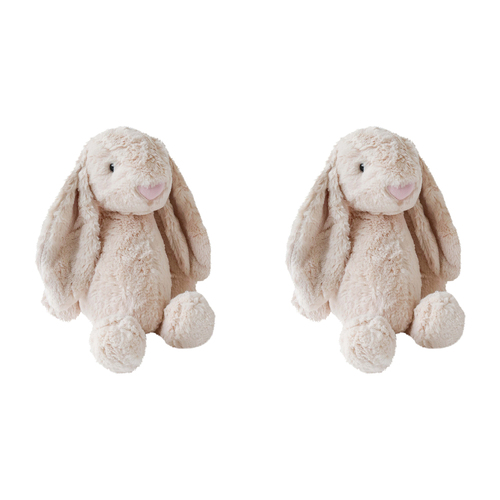 2x LVD Polyester Plush Bunny Beige Home/Nursery Decor Child/Baby 0+ 40cm MED