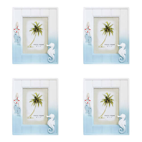 4PK LVD Wooden Glass Picture/Photo Coastal Frame 5x7 21x26x1.5cm Beachside