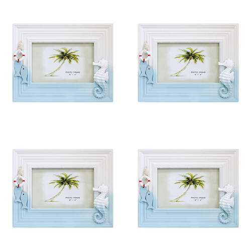 4PK LVD Wooden Glass Picture/Photo Coastal Frame 6x4 18x23.5x1.5cm Beachside