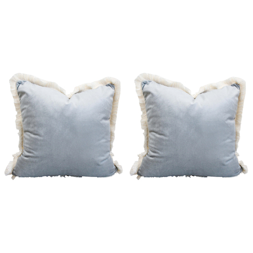 2PK LVD Cushion Velvet Cornflower Home/Lounge Decor 45cm Square