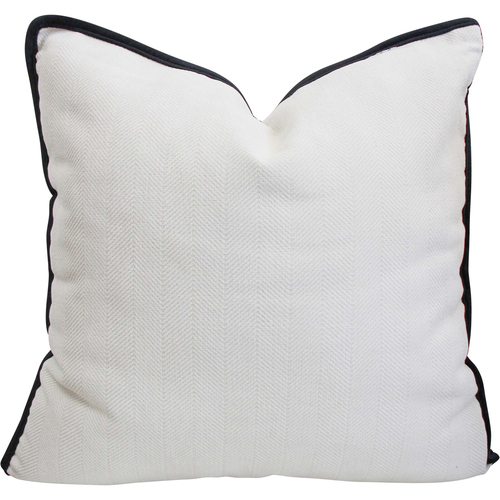 LVD Herringbone Velvet Cushion Pillow Sofa Decor 45cm Square White