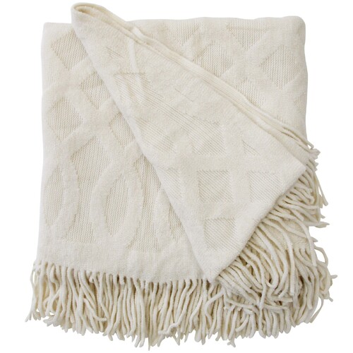 LVD 152cm Throw Comfort Blanket Home/Room Warmer Cloth Vintage Ivory