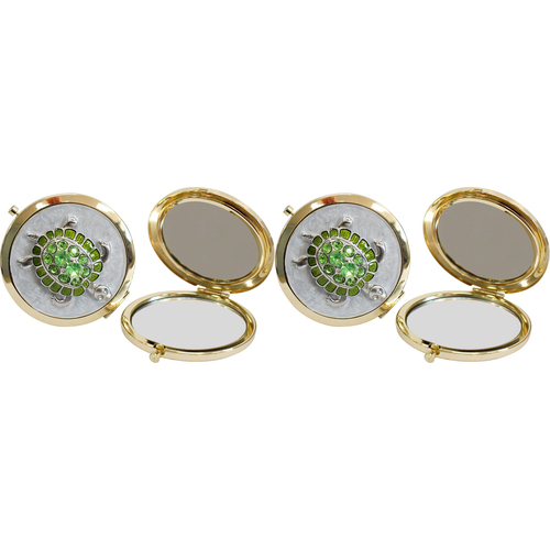 2PK LVD 7cm Metal Compact Cosmetic Mirror Horizon Turtle
