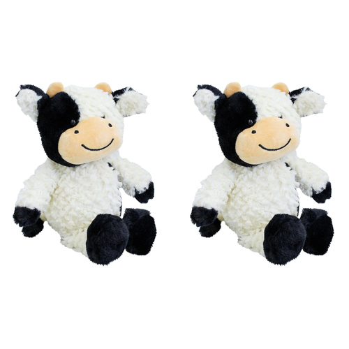 2PK LVD Chelsea Cow 25cm Plush Toy Kids/Children Stuffed Animal - Black/White