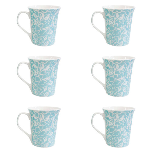 6PK LVD Ceramic Coffee Mug Aegean Home/Kitchen Drinkware 10.5cm Assorted