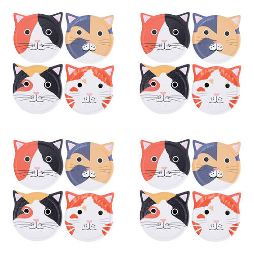 4x 4pc LVD Ceramic Coffee Table Decor Coasters Set 10.5x0.5x10.5cm Cat Faces