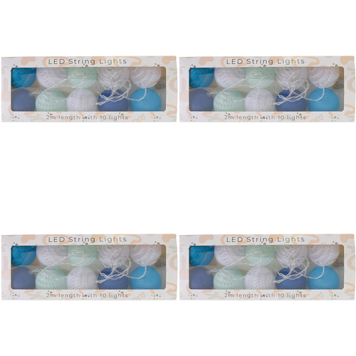 4PK LVD LED 2m String 10 Lights Blues Home/Nursery Decor Children/Baby Blue
