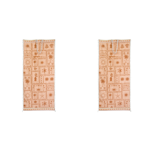 2PK LVD Beach Towel With Portable Carry Bag Postcard Microfibre 80x180cm