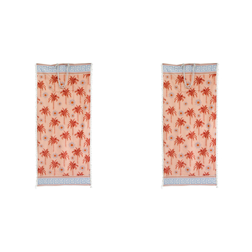 2PK LVD Beach Towel With Portable Carry Bag Palms Microfibre 80x180cm