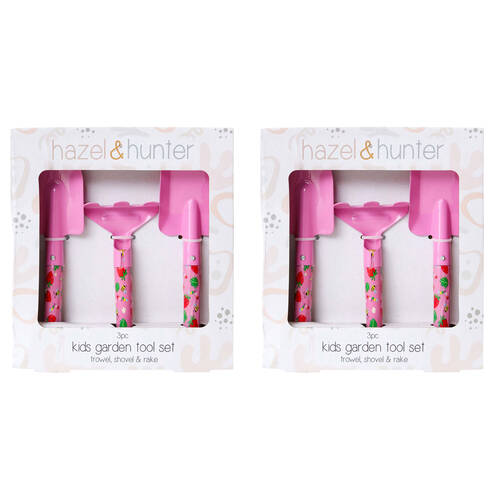 6pc LVD Kids/Childrens Garden Tool Set Stawberries Pink