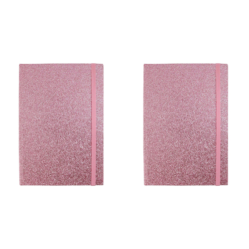 2PK LVD 21cm Notebook A5 Writing Stationery 80 Pages Glitter Rose