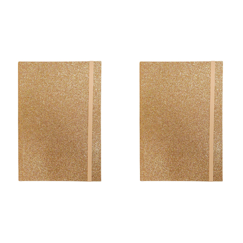 2PK LVD 21cm Notebook A5 Writing Stationery 80 Pages Glitter Champagne