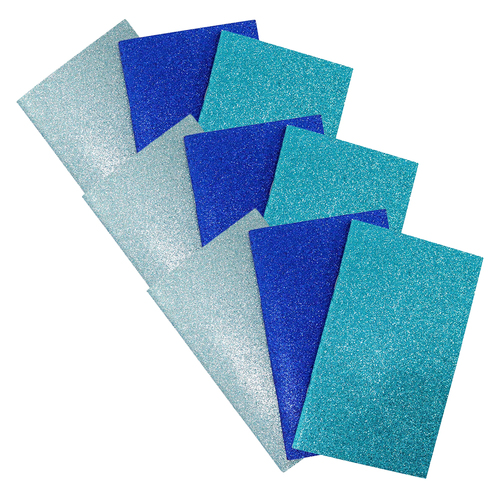 3x 3pc LVD 18cm Notebooks Writing Stationery 80 Pages Glitter Ocean