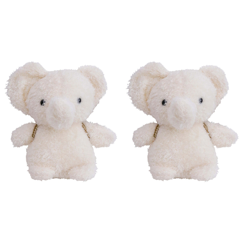 2x LVD Polyester Plush Evie Elephant Home/Nursery Decor Child/Baby 3+ 22cm Grey
