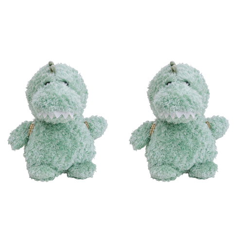 2x LVD Polyester Plush Caleb Croc Home/Nursery Decor Child/Baby 3+ 22cm Green