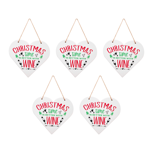 5PK LVD Heart Christmas Wine Decorative Sculpture Home/Lounge Decor