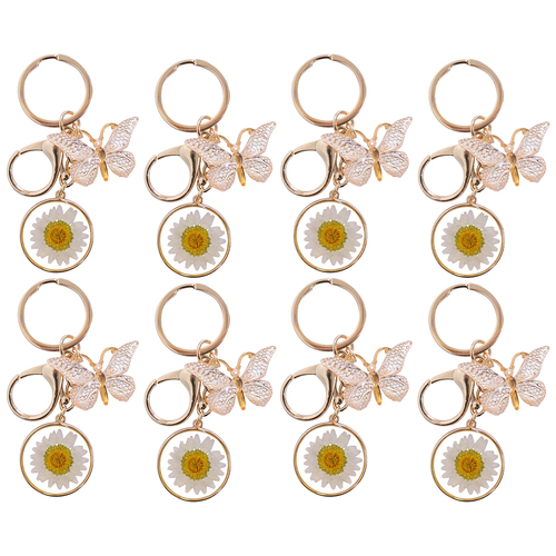 8PK LVD Keyring Butterfly Flower Stylish Womens Fashion