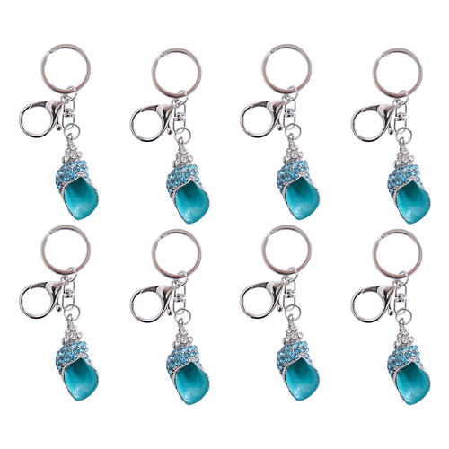 8PK LVD Keyring Conch Shell Themed Womens Stylish Key Chain 