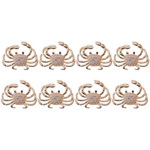 8PK LVD Magnet Diamonte Crab Decorative Home Decor Ornament 4.5x5cm