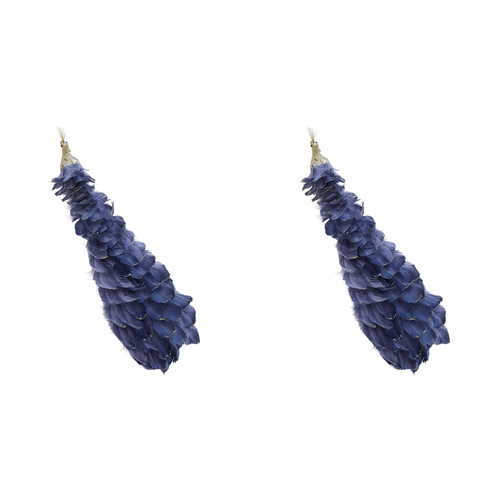 2PK LVD Clip Peacock Dusty Blue Decorative Sculpture Home/Lounge Decor