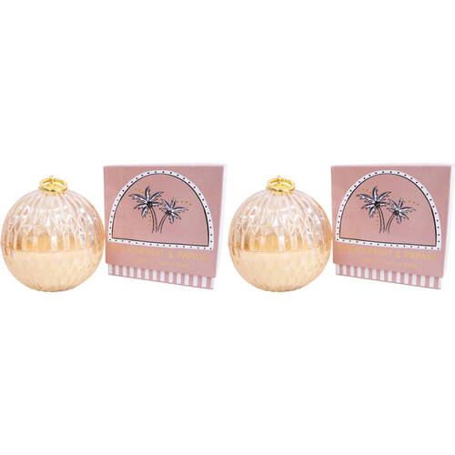 2PK LVD Glass Candle Bauble Home/Office Decor 12x12cm -  Passionfruit Papaya