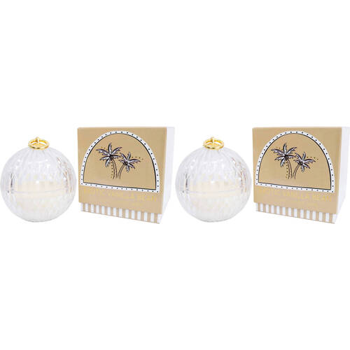 2PK LVD Glass Candle Bauble Home/Office Decor 12x12cm - Vanilla Bean