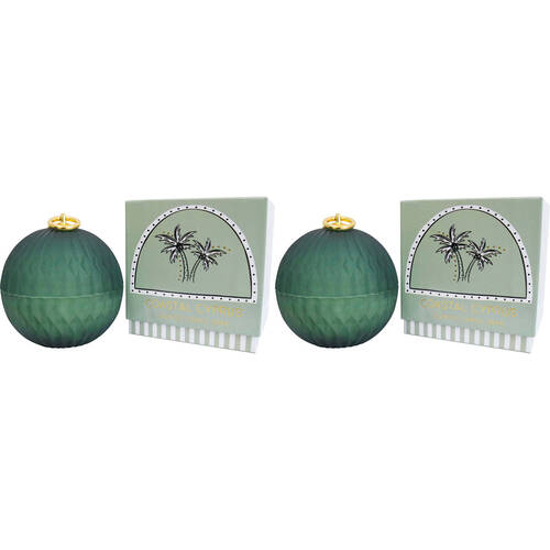 2PK LVD Glass Candle Bauble Home/Office Decor 12x12cm - Coastal Cyprus