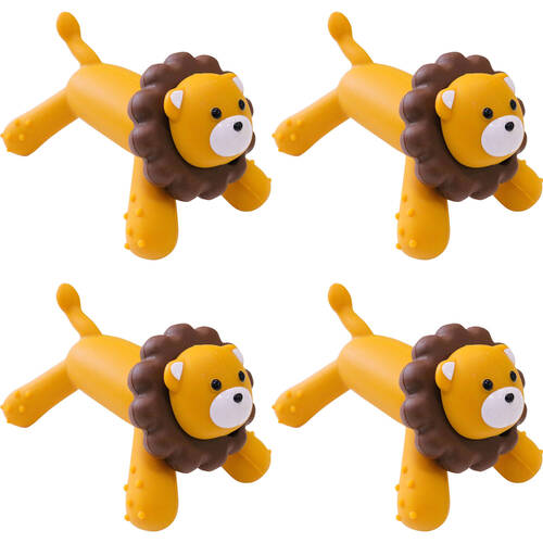 4PK LVD Silicone Teether Toy Bee Lion Baby Soft Chew Toy Assorted