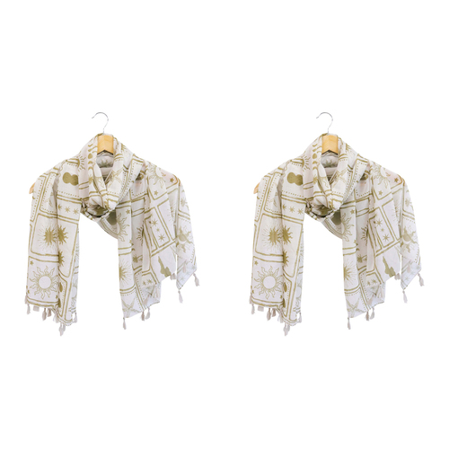 2x LVD Scarf/Sarong Women's Beach Shawl Cover Up 90x180cm Polyester Postcard